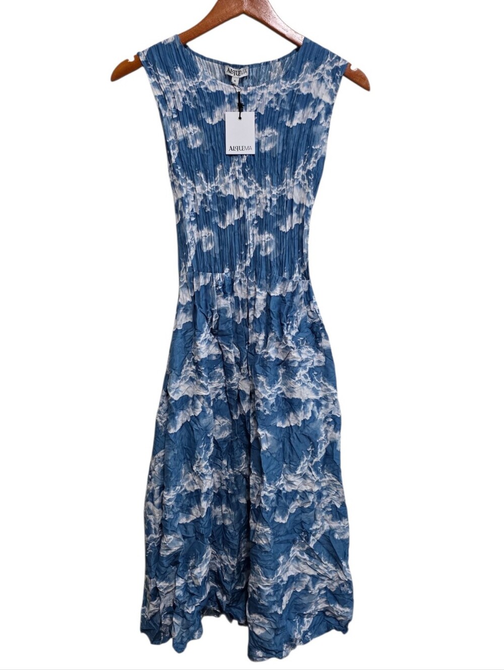 Alquema Smash Pocket Dress in Clouds Size XS/S NWT
